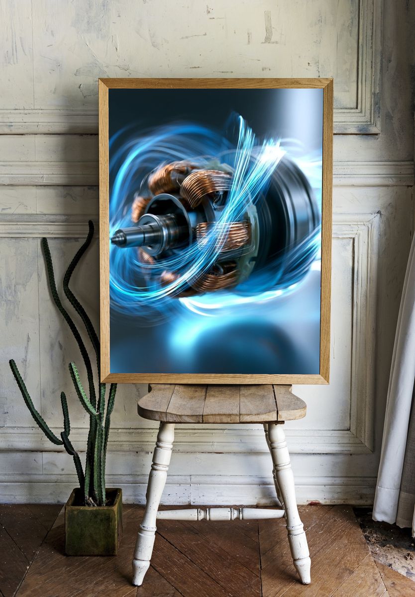 Electric Motor Motion Poster. room preview
