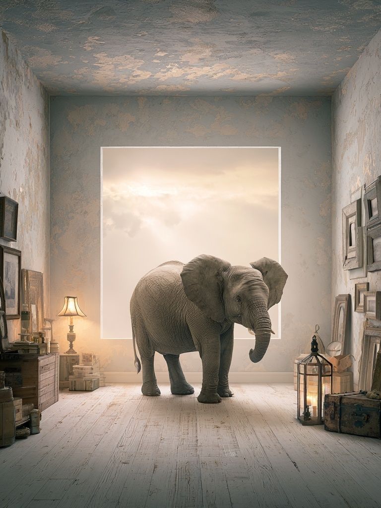 Elephant Dream Room Illustration Poster. poster detail