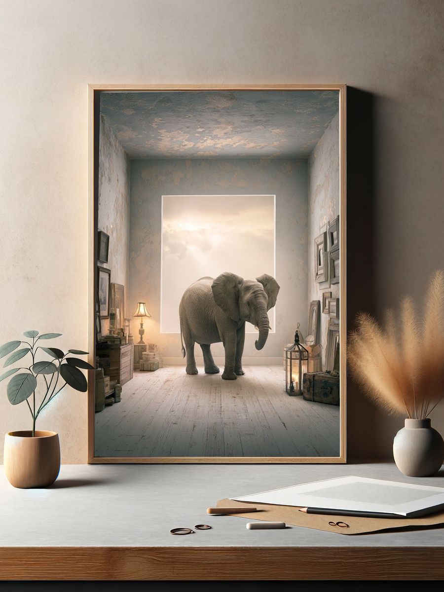 Elephant Dream Room Illustration Poster. — room view 2
