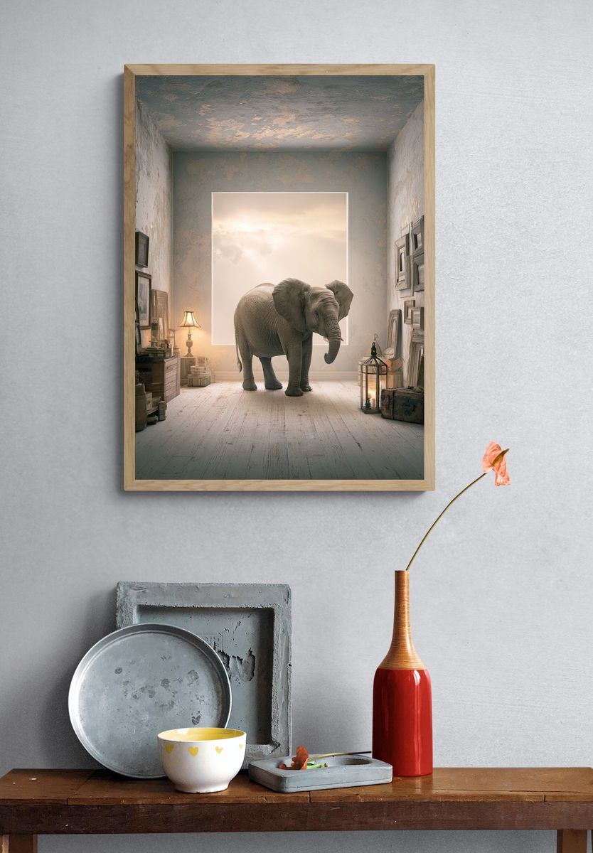 Elephant Dream Room Illustration Poster. — room view 3