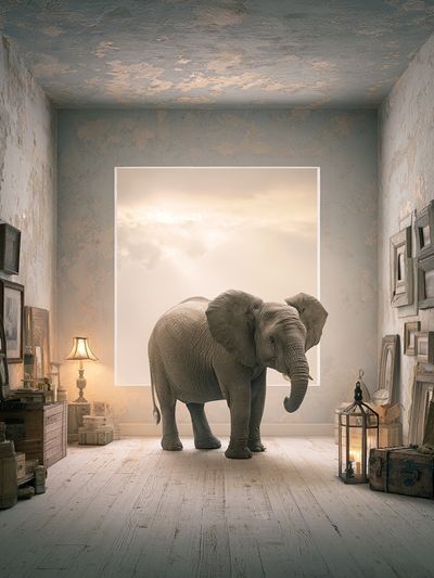 Elephant Dream Room Illustration Poster.