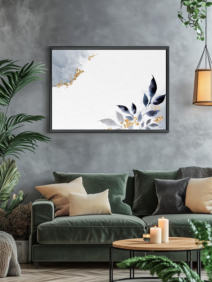 Elegant Leaves Watercolor Poster. — room view 4