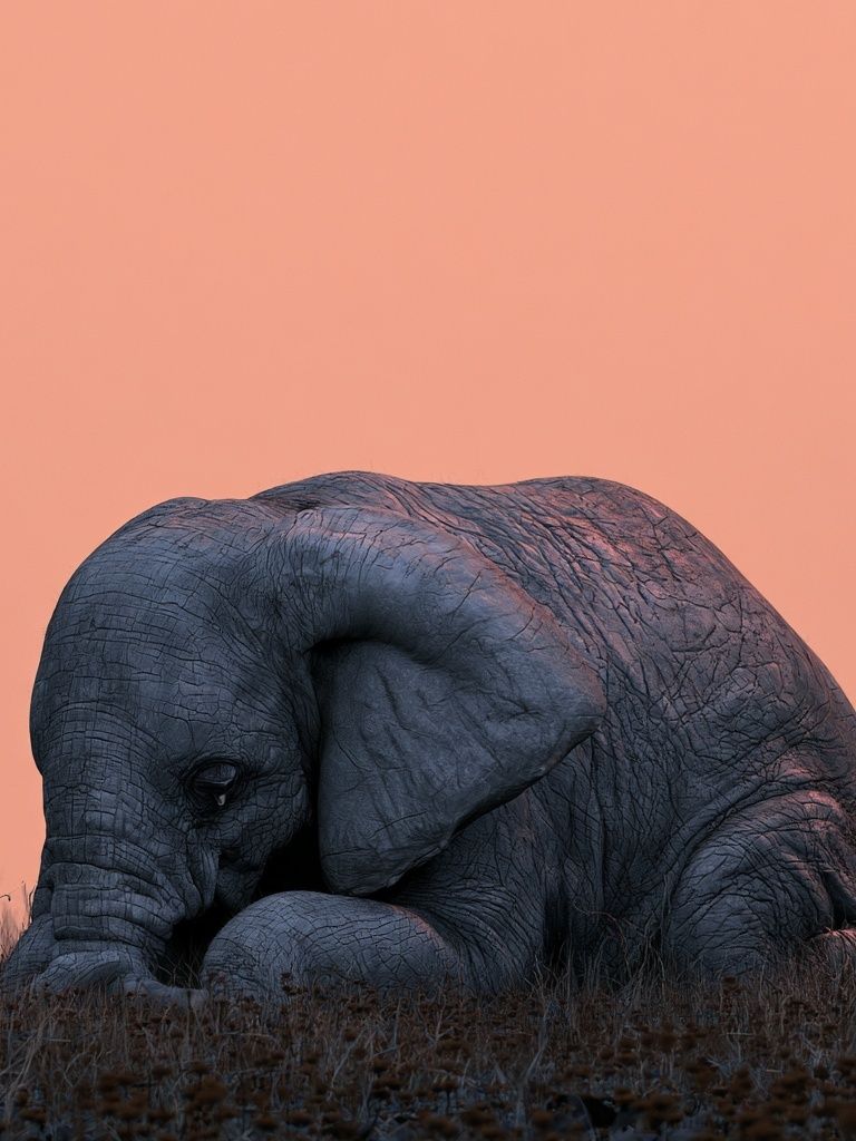Sleeping Elephant Photography Poster. poster — animals art