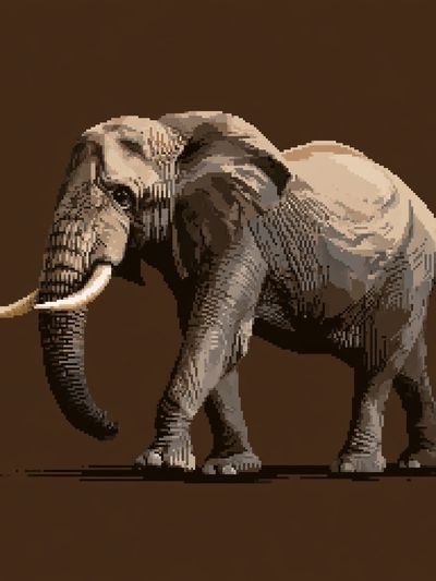Elephant Pixel Art Poster. poster