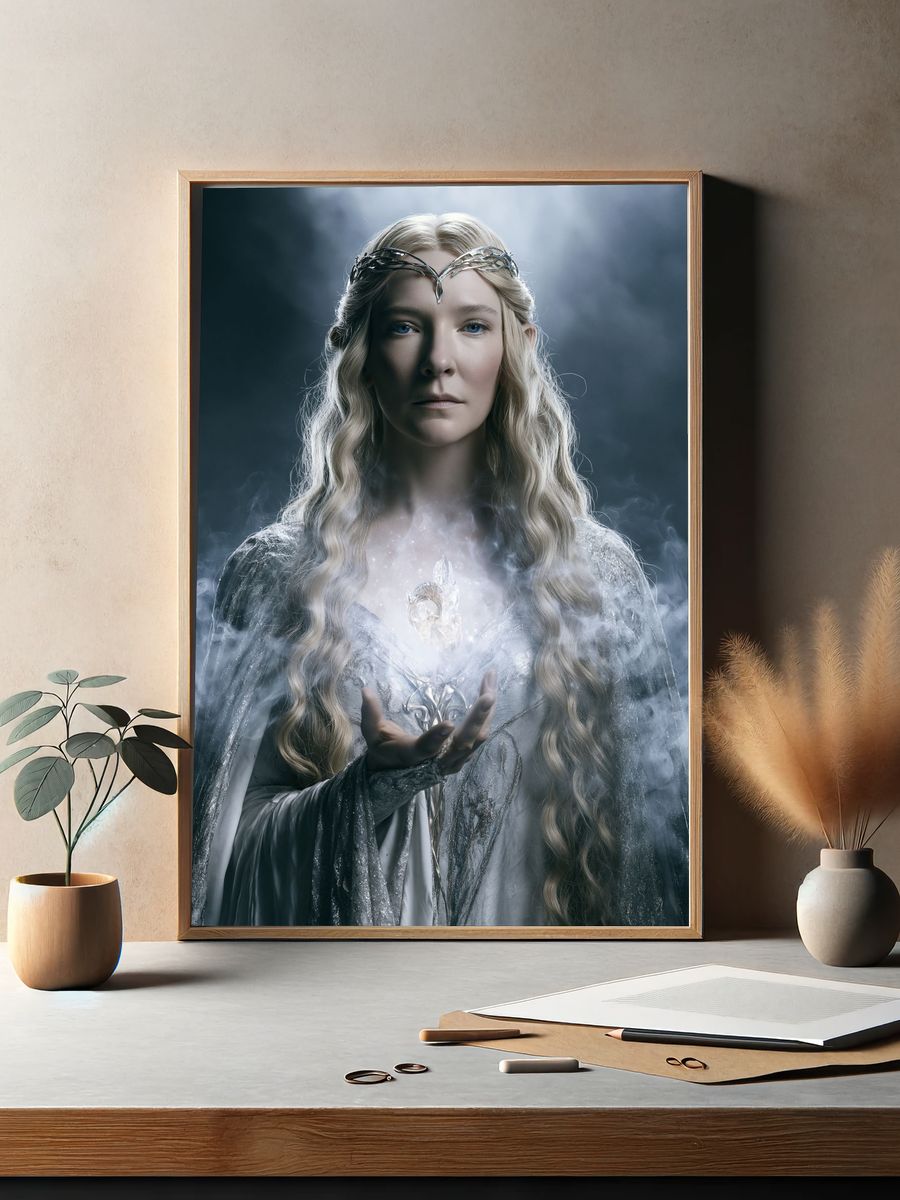 Elven Sorceress Portrait Print. — room view 2