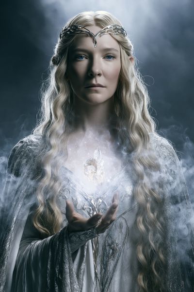 Elven Sorceress Portrait Print.