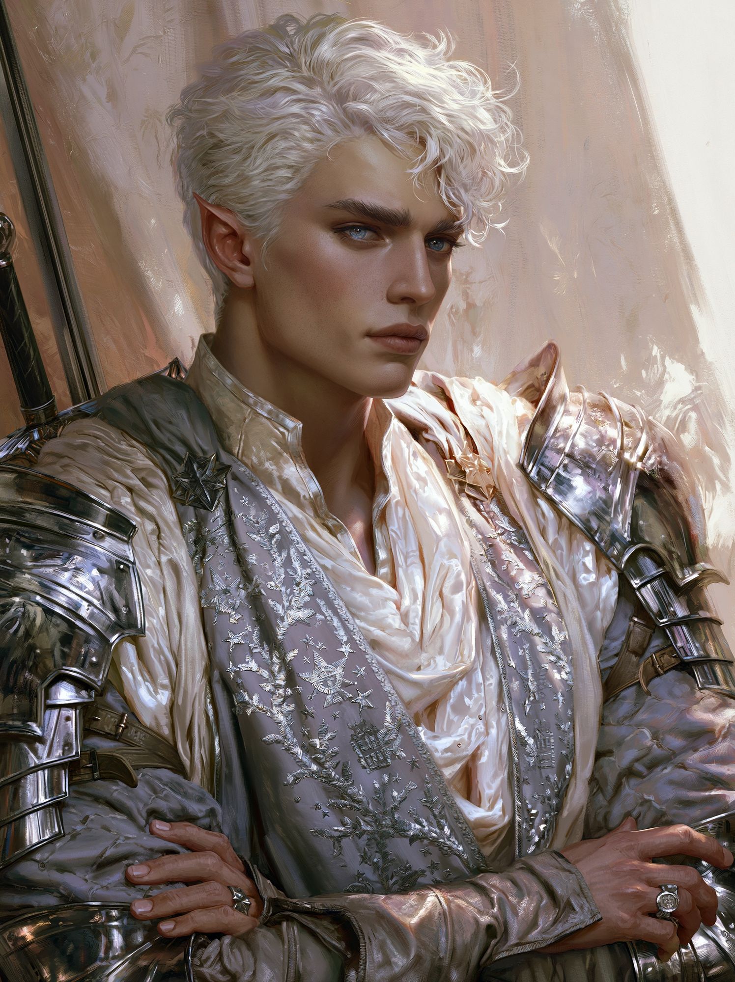 Elven Knight Portrait Print. poster detail
