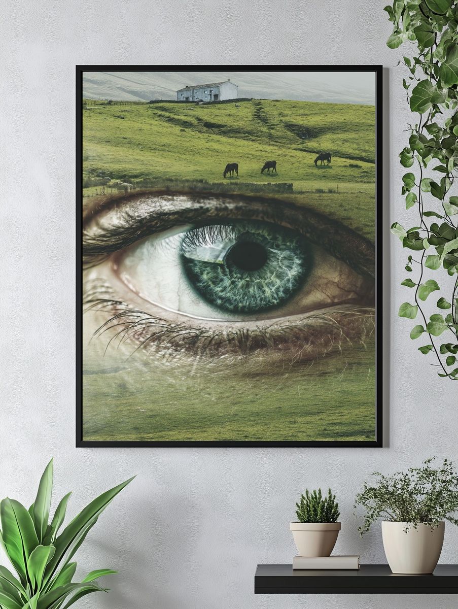 Eye Overlooking Green Pastures — Fine Art Print. — room view 4