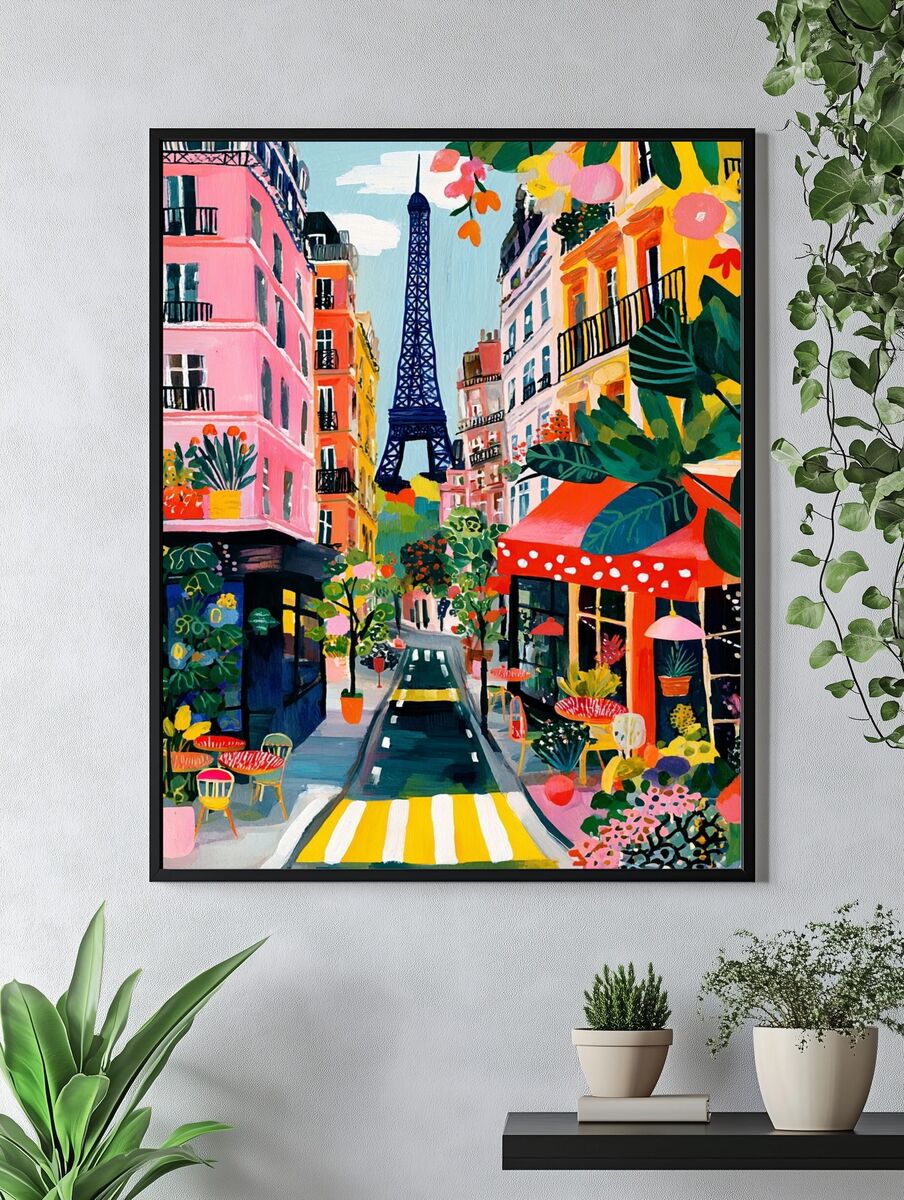 Eiffel Tower in Paris — Colorful Print. — room view 4
