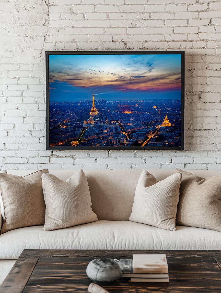 Eiffel Tower at Dusk — Paris Photography Poster. — room view 1