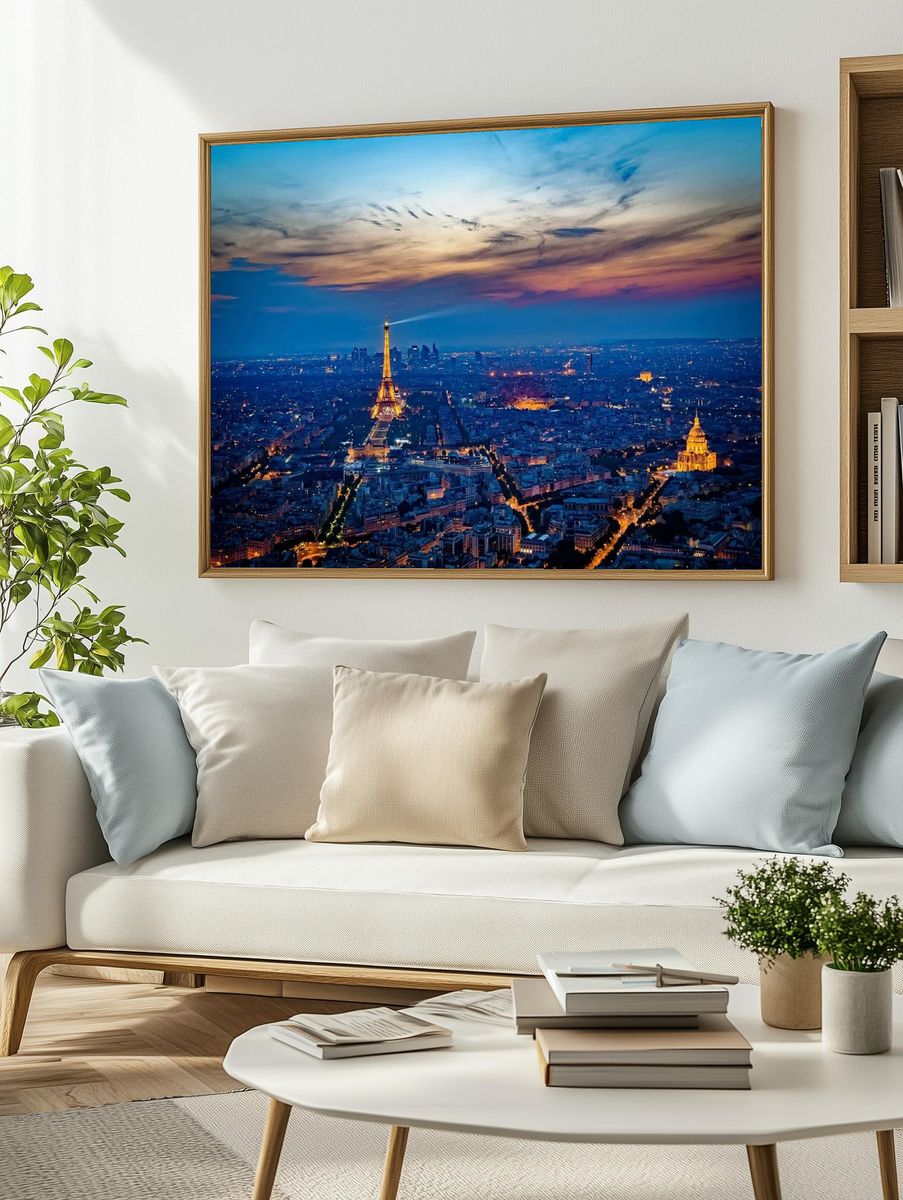 Eiffel Tower at Dusk — Paris Photography Poster. — room view 2