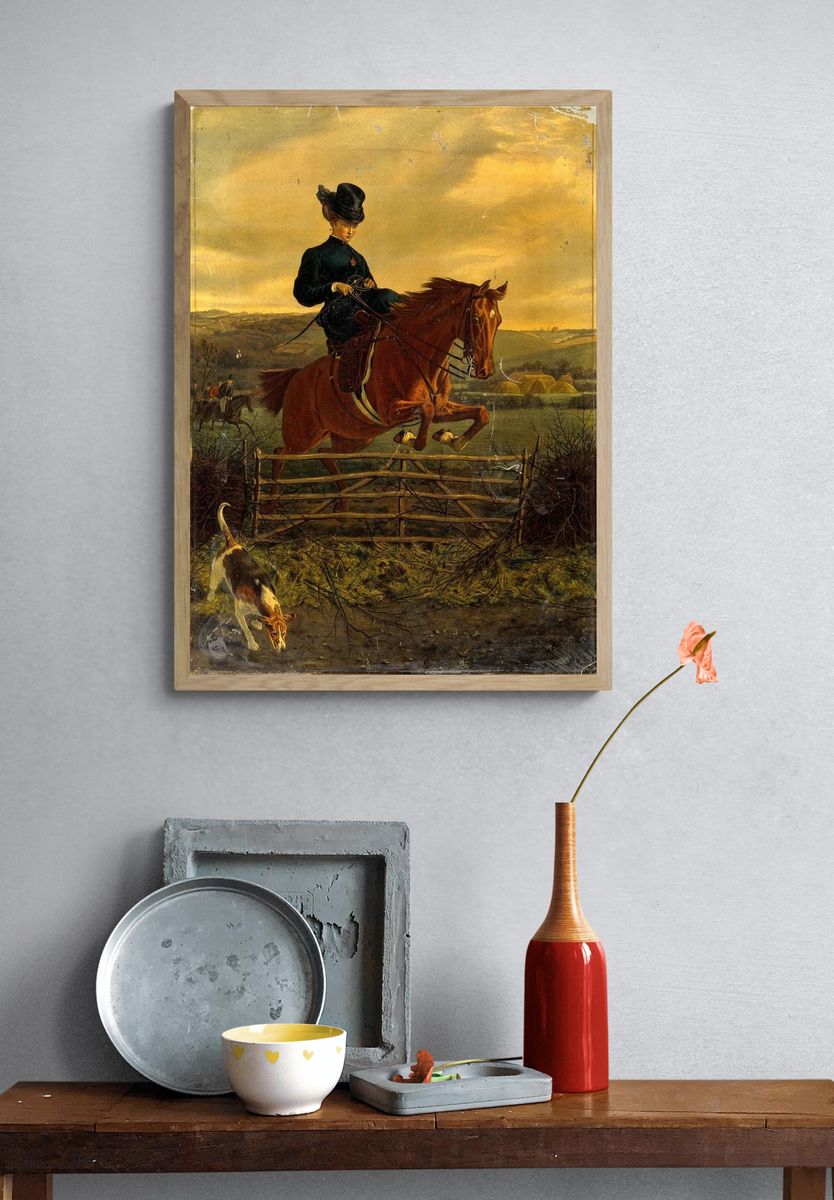 Equestrian Rider Jumping — Fine Art Print. — room view 3