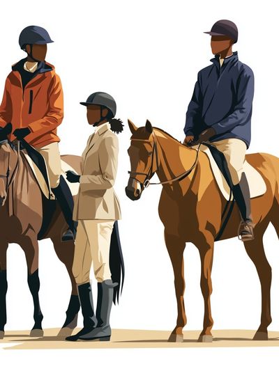 Equestrian Riders Illustration Poster.