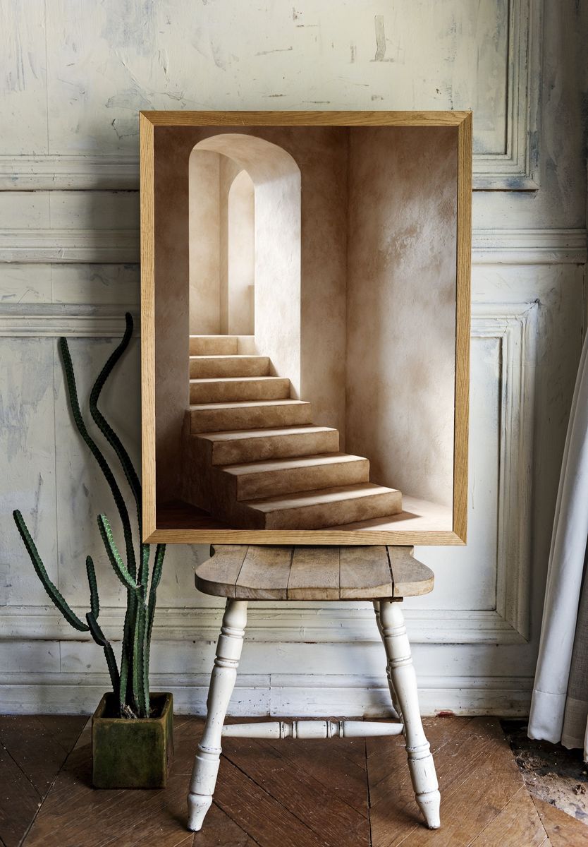 Elegant Staircase — Minimalist Print room preview