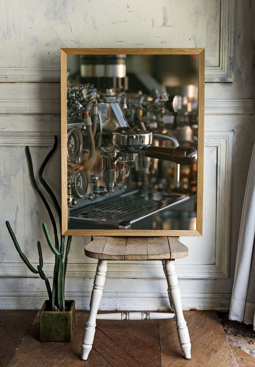 Espresso Machine Photography Poster. — room view 1