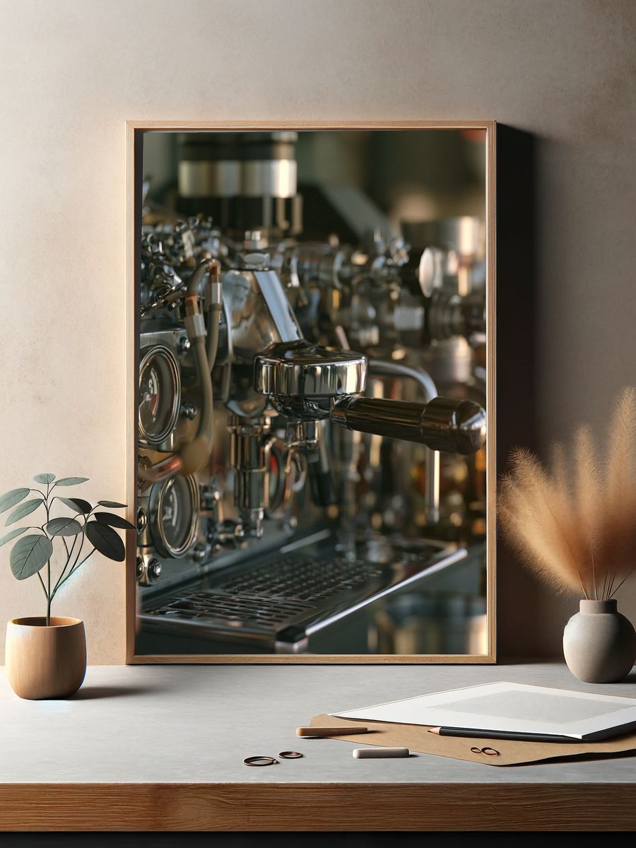 Espresso Machine Photography Poster. — room view 2