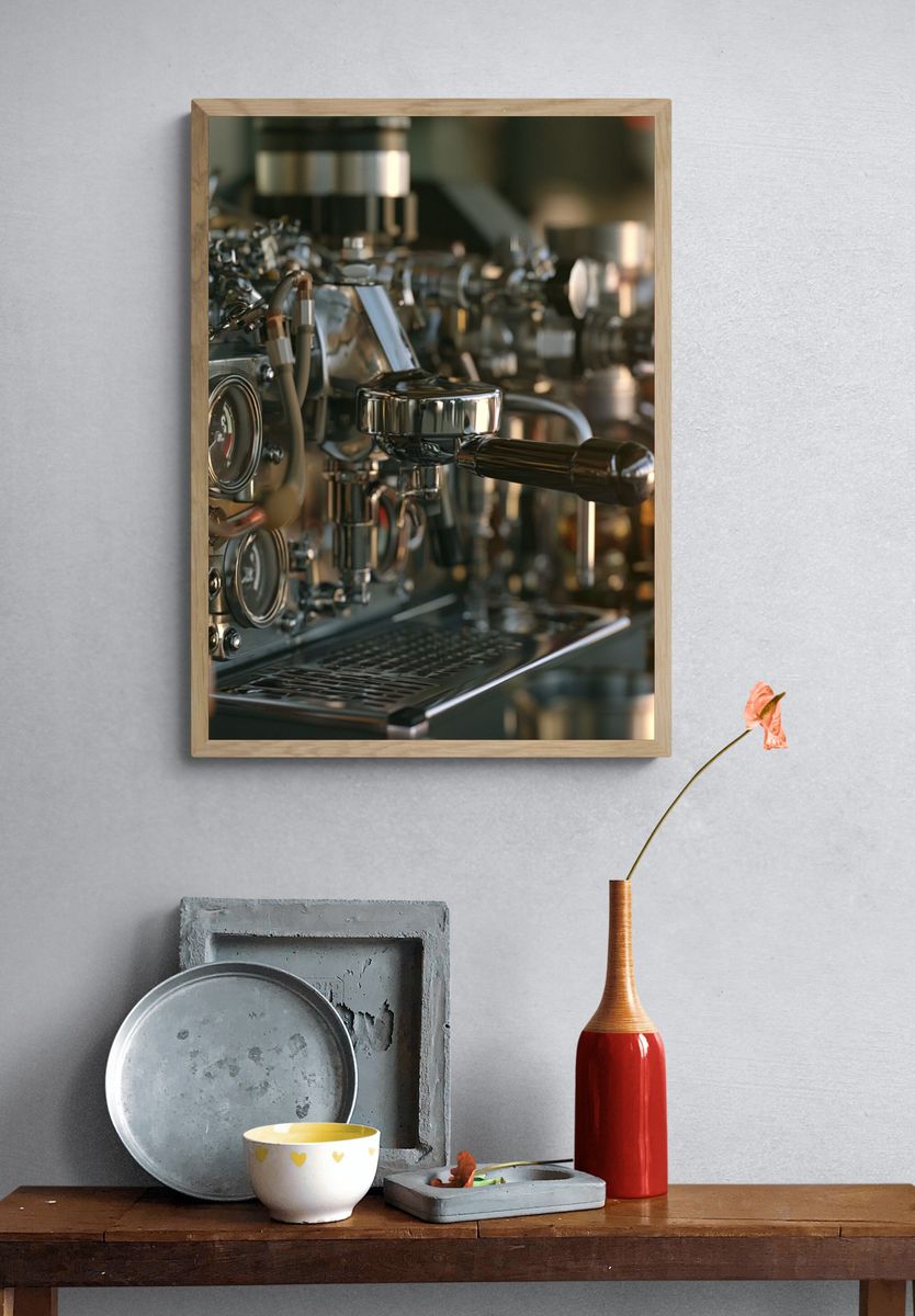 Espresso Machine Photography Poster. — room view 3