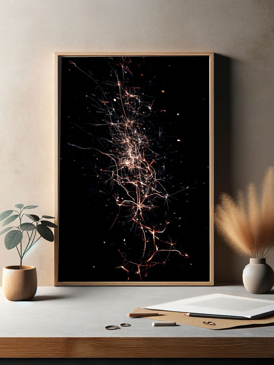 Electric Sparks — Abstract Print. — room view 2