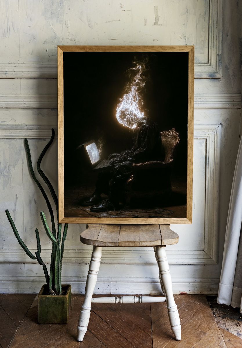 Ethereal Head — Surrealism Print. — room view 1