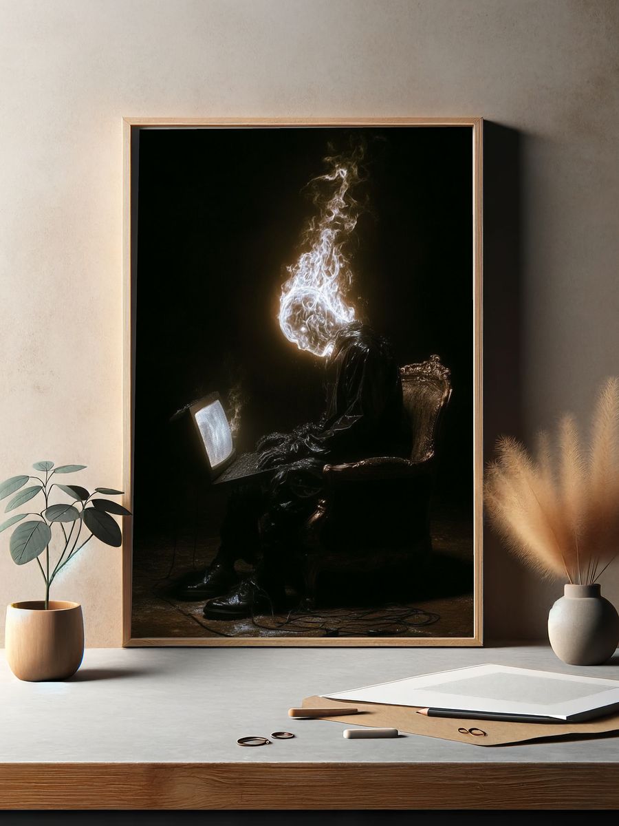 Ethereal Head — Surrealism Print. — room view 2