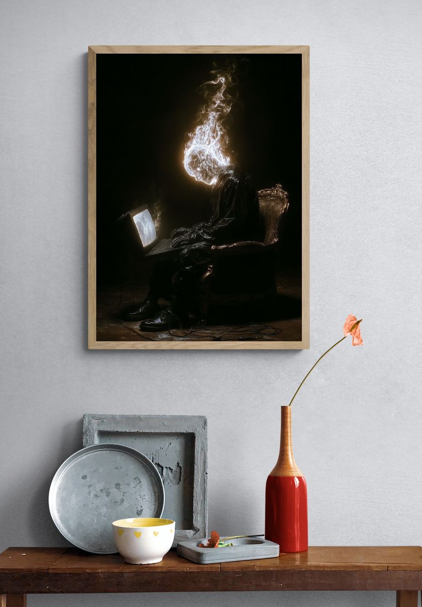Ethereal Head — Surrealism Print. — room view 3