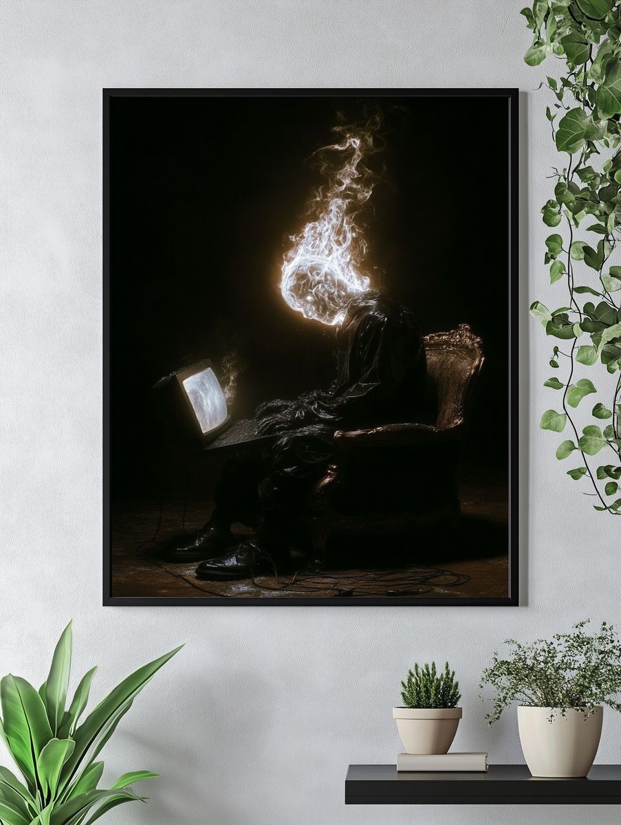 Ethereal Head — Surrealism Print. — room view 4