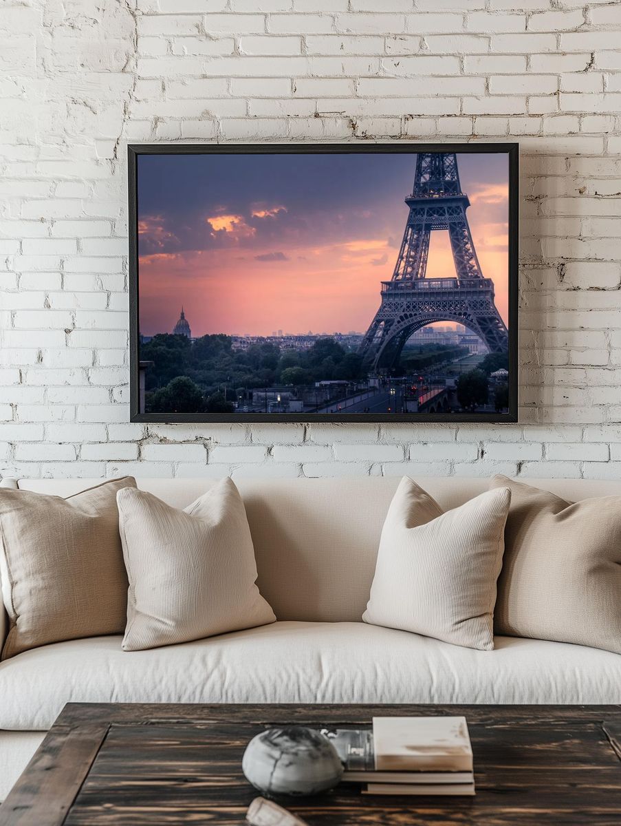 Eiffel Tower at Sunset Poster. — room view 1