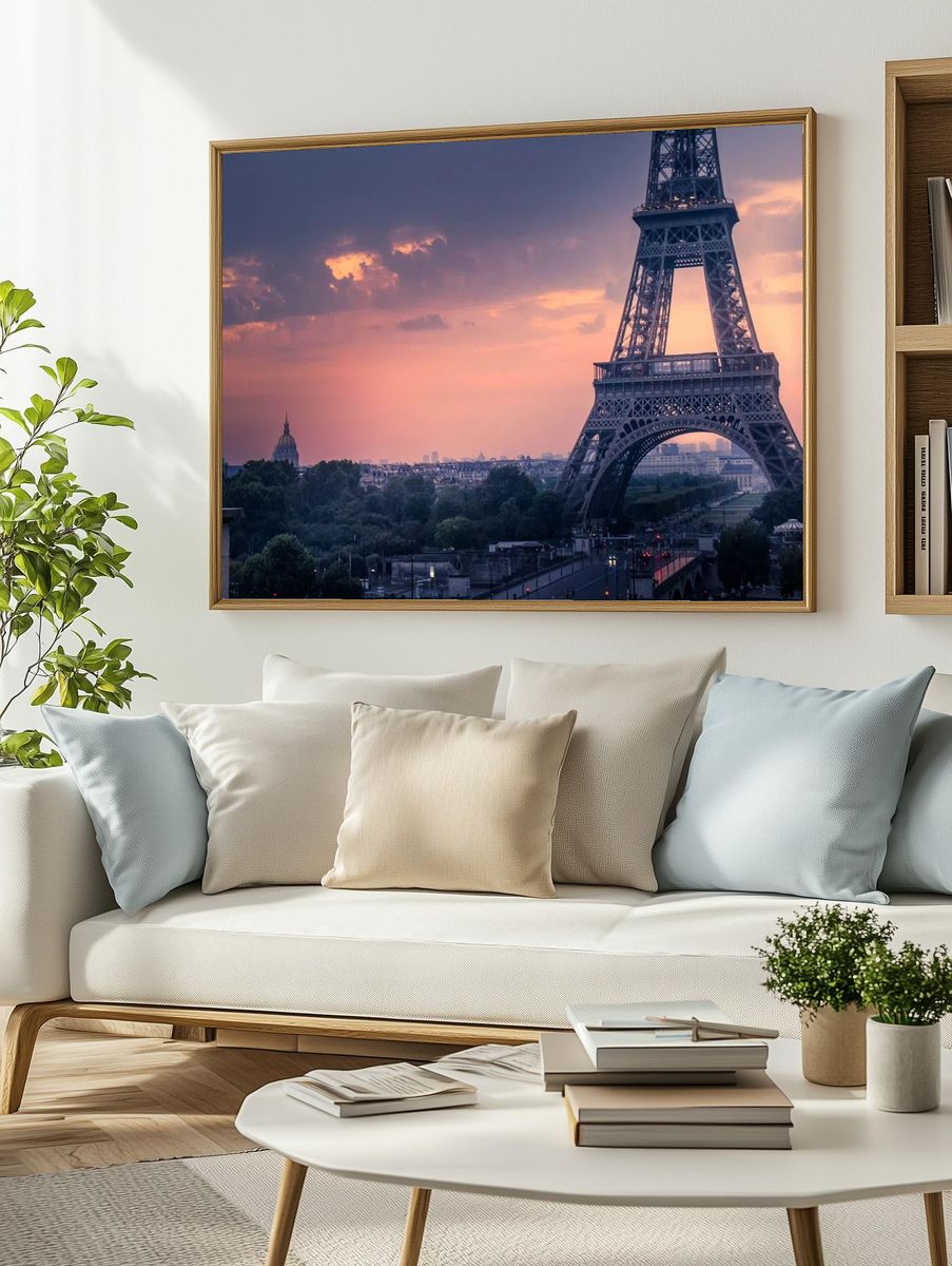 Eiffel Tower at Sunset Poster. — room view 2