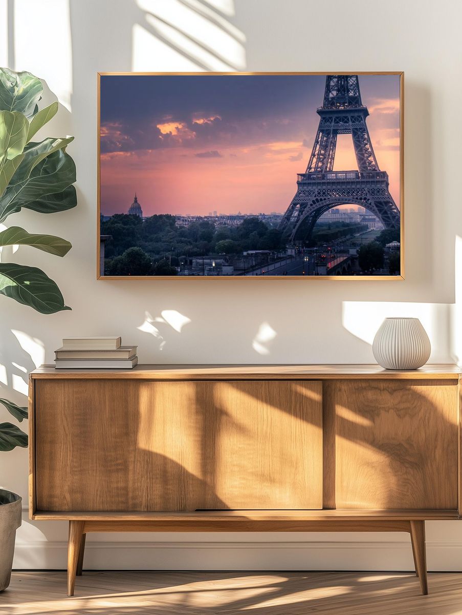 Eiffel Tower at Sunset Poster. — room view 3