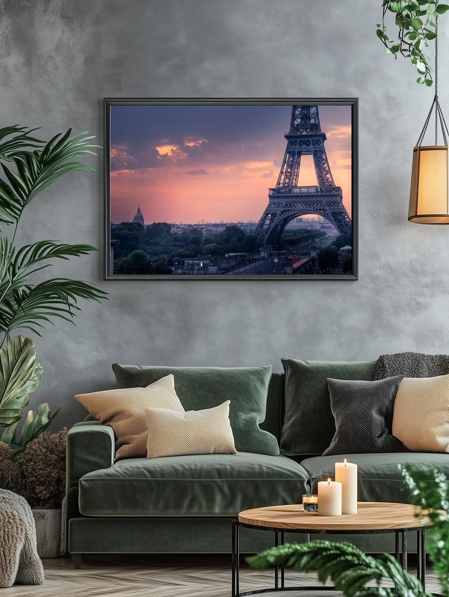 Eiffel Tower at Sunset Poster. — room view 4