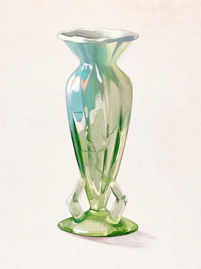 Elegant Green Vase — Fine Art Print. poster print