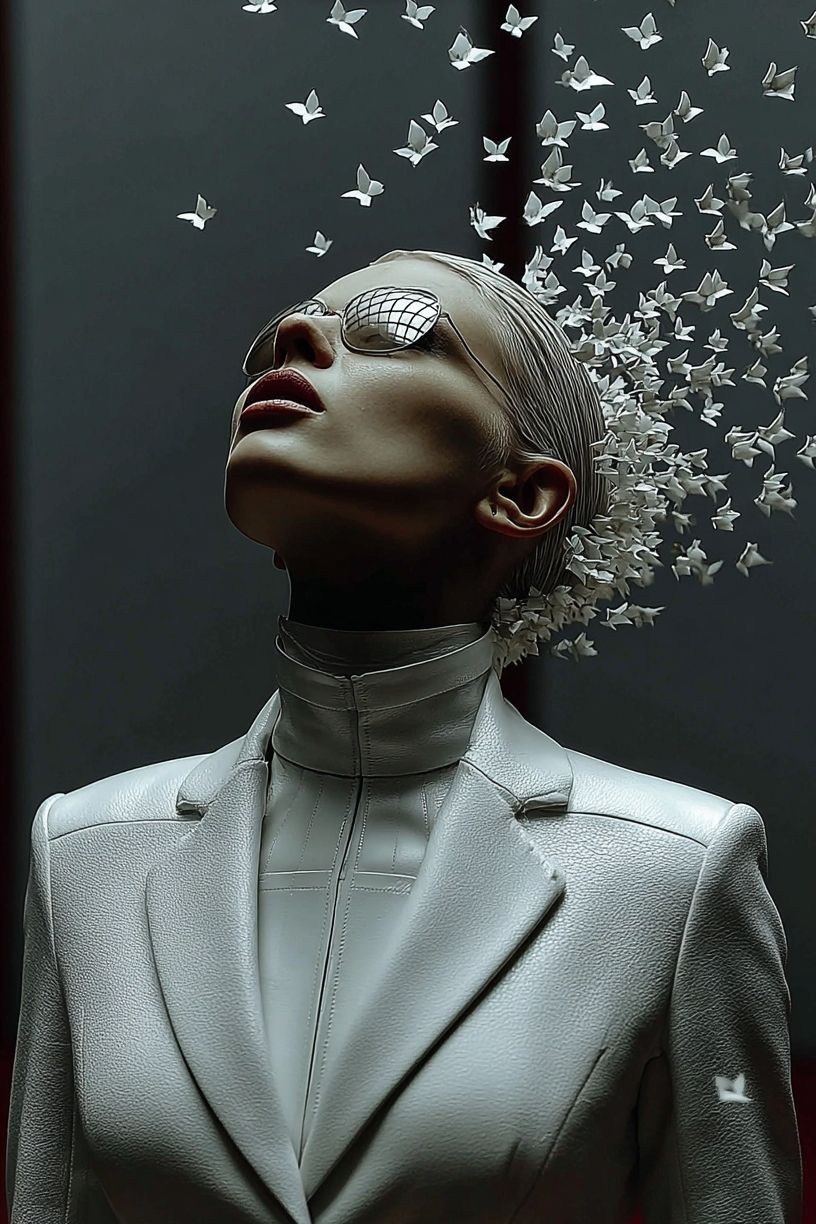 Ethereal Woman with Butterflies — Fine Art Print. poster detail