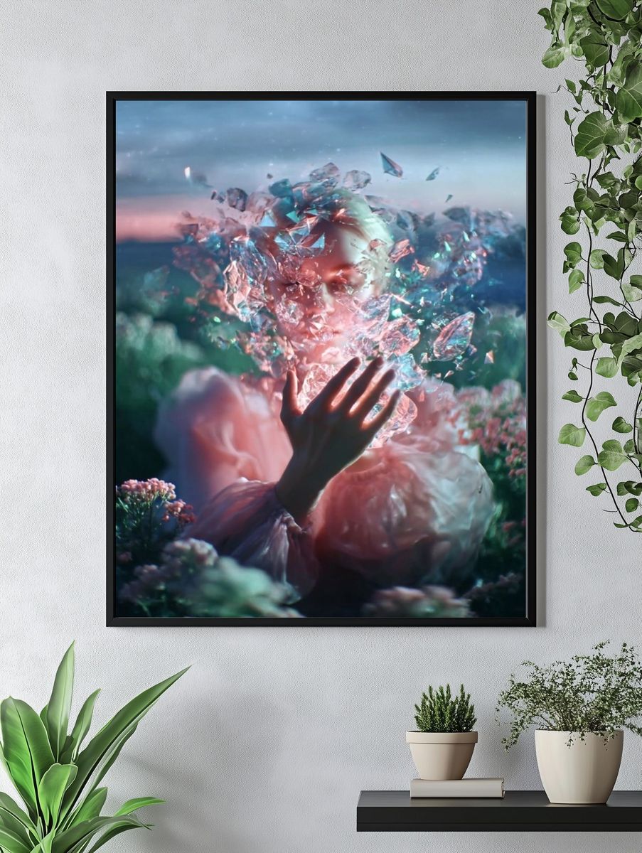 Ethereal Woman with Crystals — Fine Art Print. — room view 4