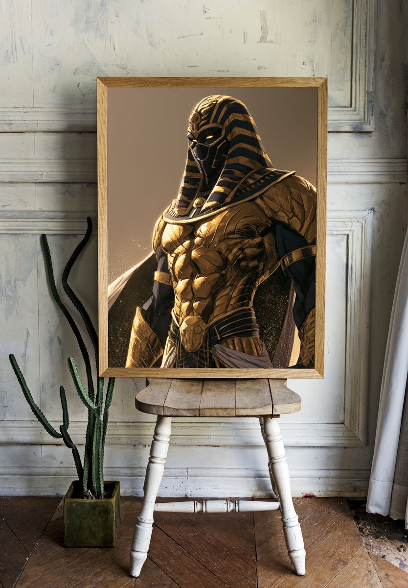 Egyptian Warrior Illustration Poster. — room view 1