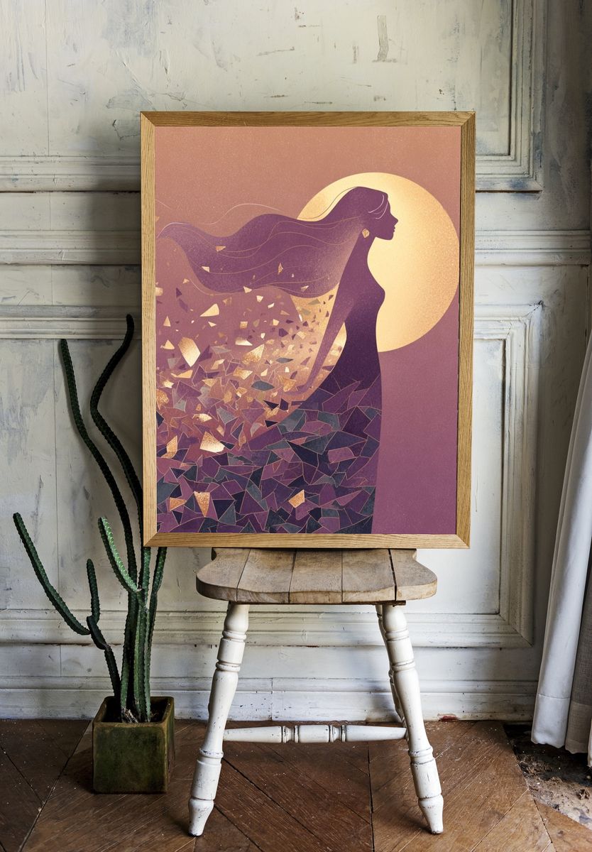 Ethereal Woman — Illustration Print. — room view 1