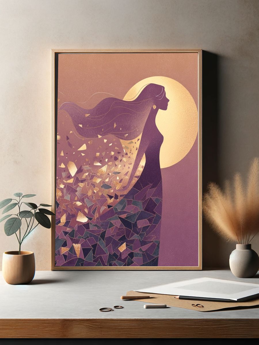 Ethereal Woman — Illustration Print. — room view 2