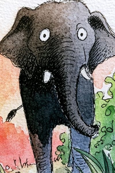 Elephant Watercolor Poster. poster