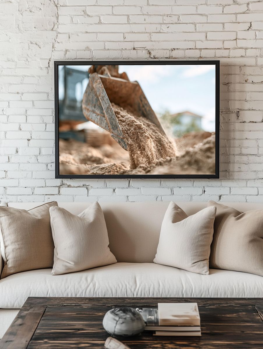 Excavator Bucket Earthmoving Photography Poster. room preview
