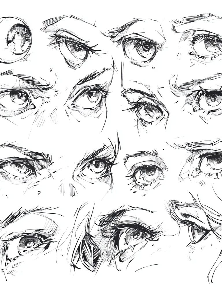 Expressive Eyes Sketch Poster. poster detail
