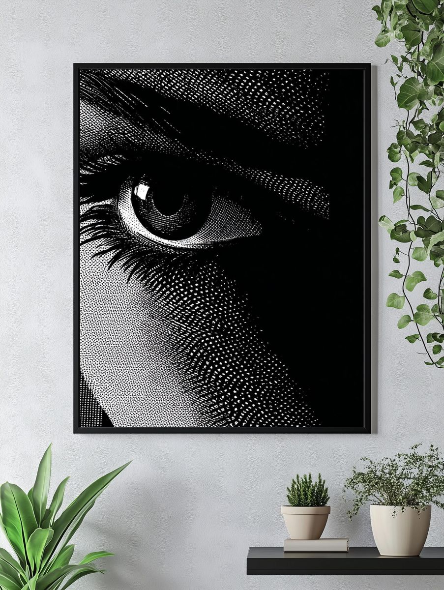 Intriguing Eye — Black-White Print. — room view 4