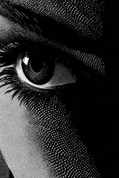 Intriguing Eye — Black-White Print. poster