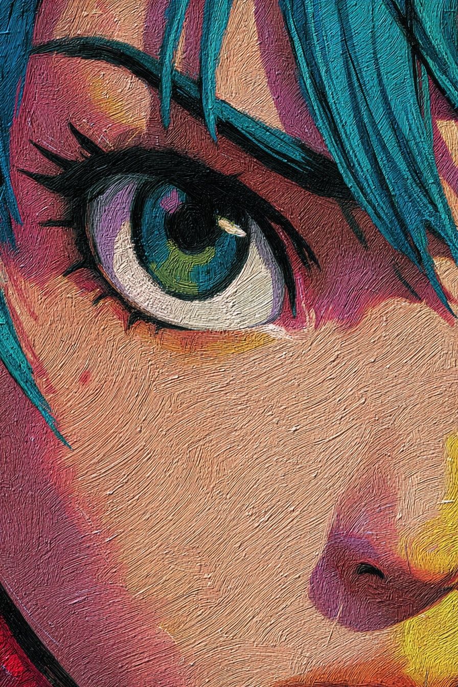 Vibrant Eye Portrait — Digital Art Print. poster detail