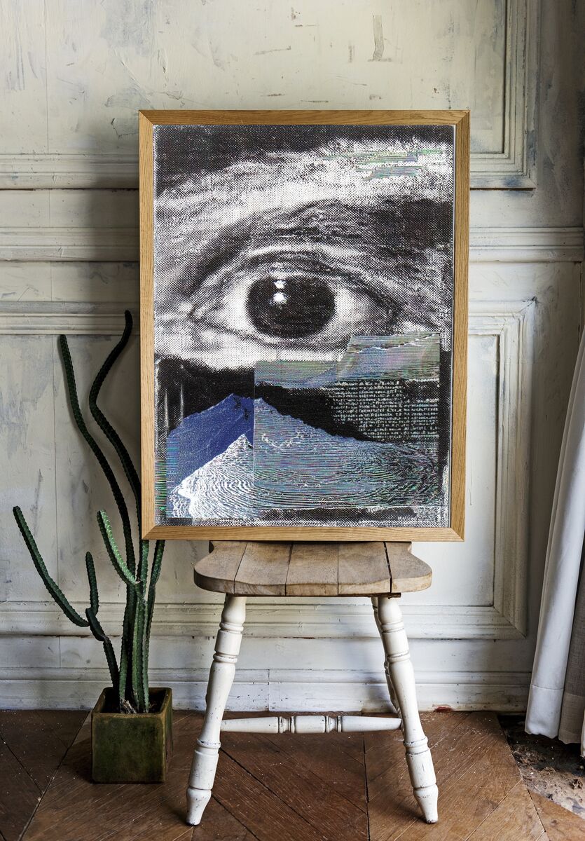 Eye and Mountain — Surrealism Print. — room view 1