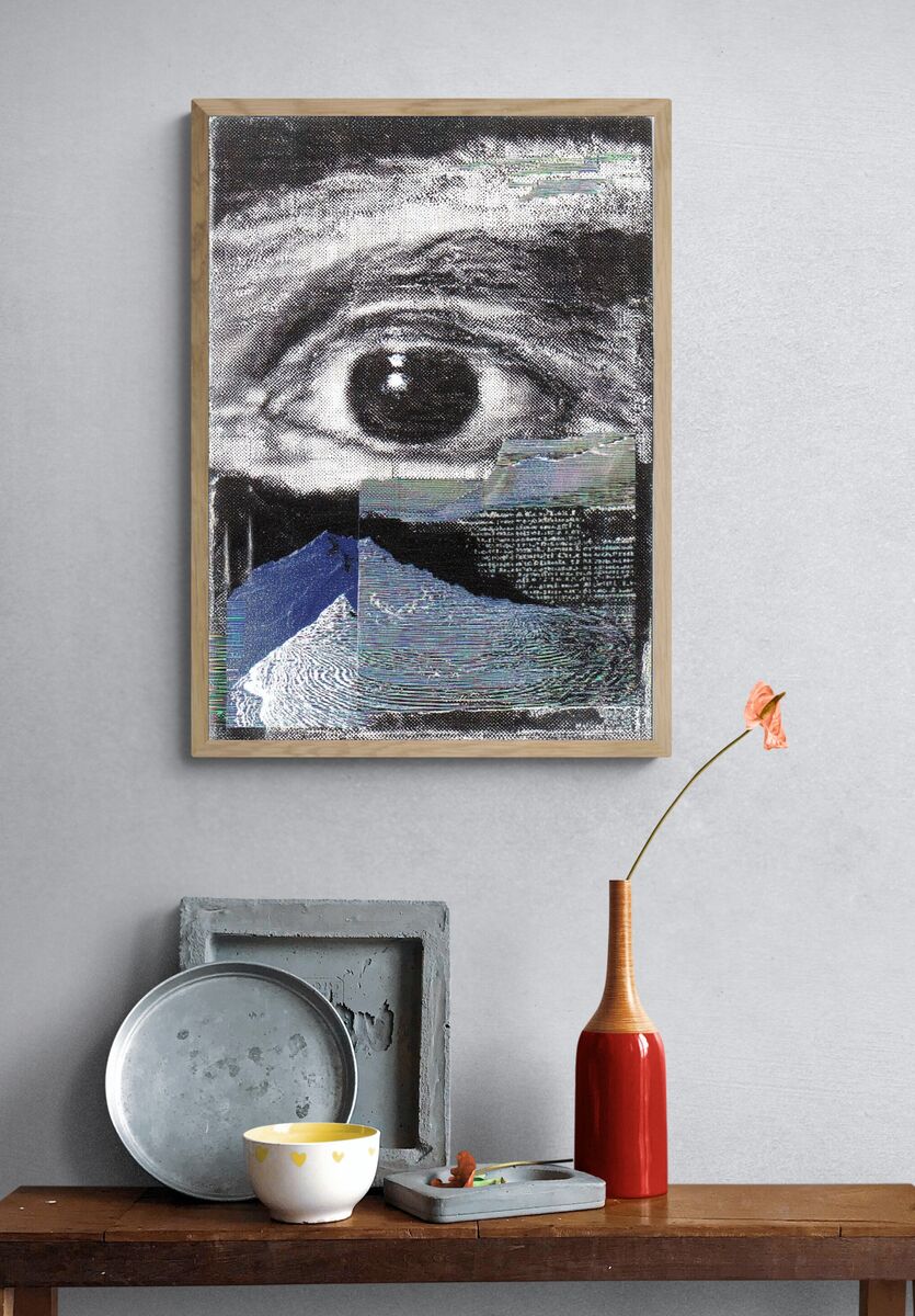 Eye and Mountain — Surrealism Print. — room view 3