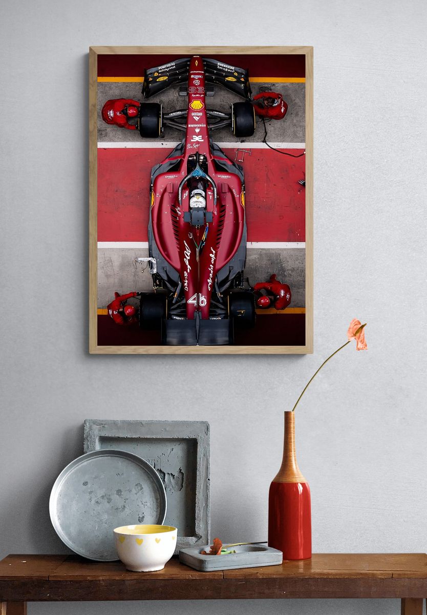 Ferrari F1 Car — Motorsport Poster. — room view 3