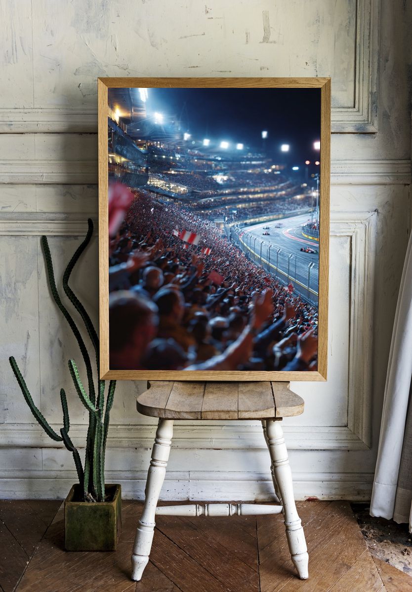 Formula 1 Night Race Poster room preview
