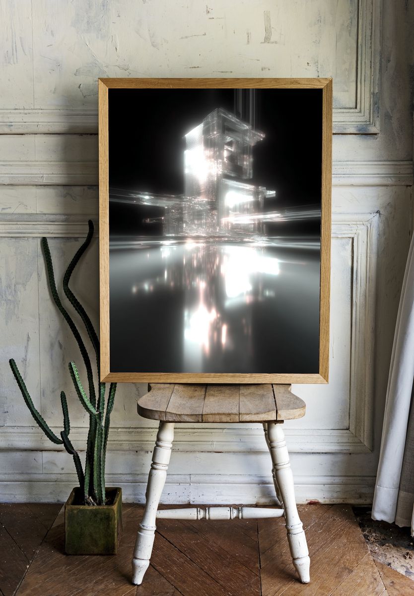 Futuristic Abstract Architecture Poster. — room view 1