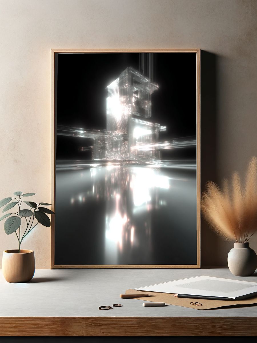 Futuristic Abstract Architecture Poster. — room view 2