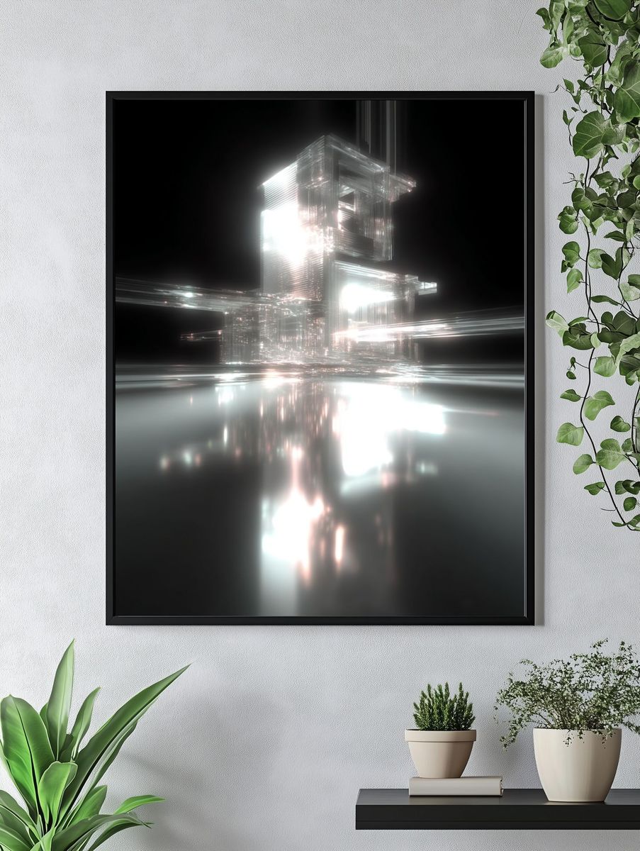 Futuristic Abstract Architecture Poster. — room view 4