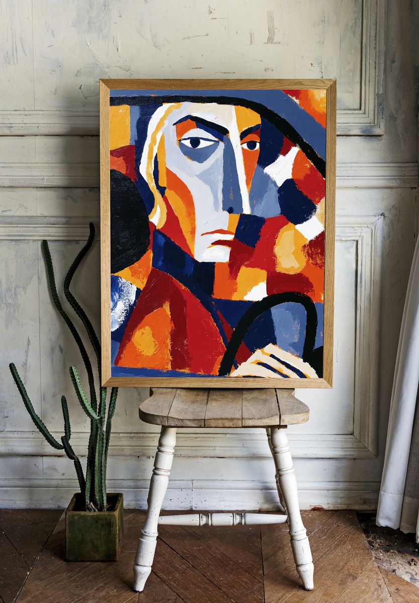 Abstract Face Cubist Poster. — room view 1